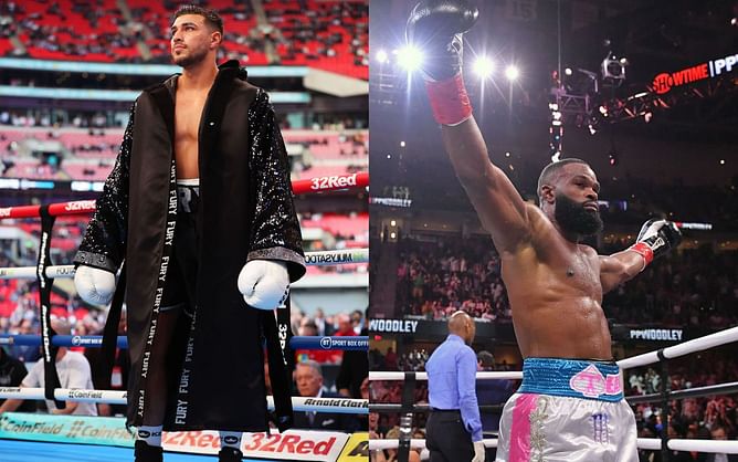 'They both fighting to see who faces KSI' - Fans react to Tommy Fury vs. Tyron Woodley getting in process for the undercard of Floyd Mayweather vs. Deji