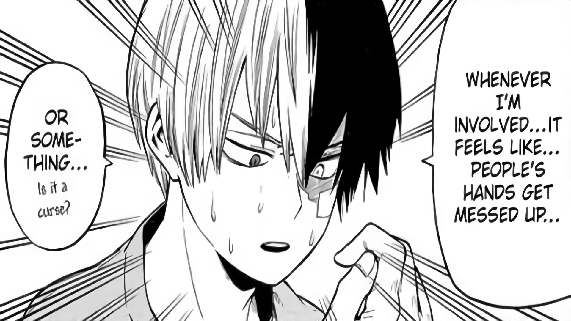 Shoto talking about his curse (Image via Shueisha)