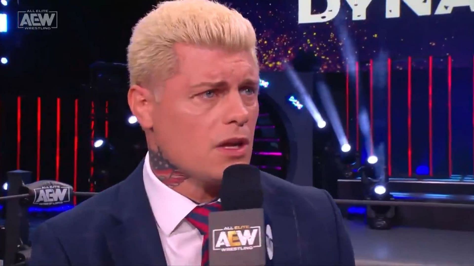 Rhodes during an emotional AEW promo.