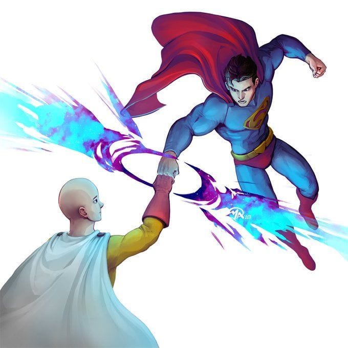 One Punch Man Superman vs Saitama, who would win?