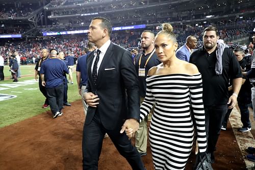 Alex Rodriguez and Jennifer Lopez attend the 89th MLB All-Star Game, presented by Mastercard at Nationals Park on July 17, 2018.