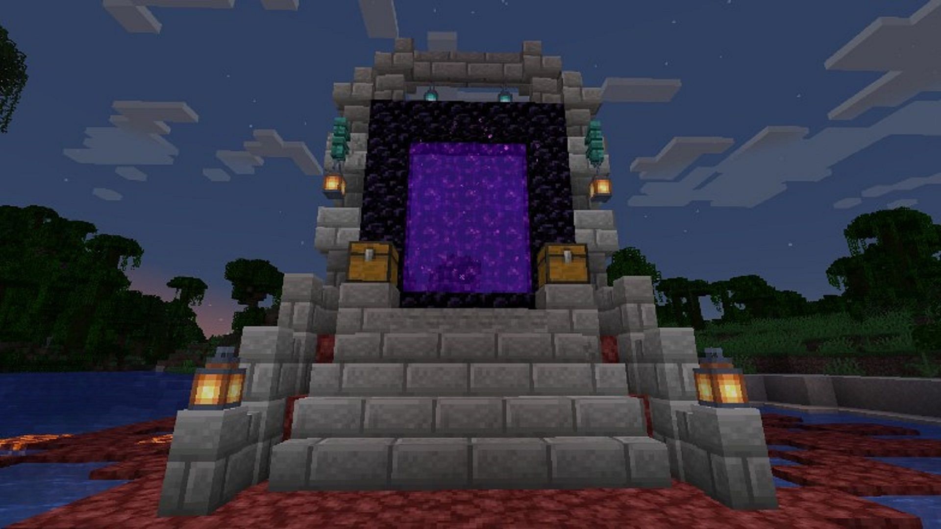 Players can use the Nether to cross vast distances in the Overworld (Image via Diamondlobby.com)