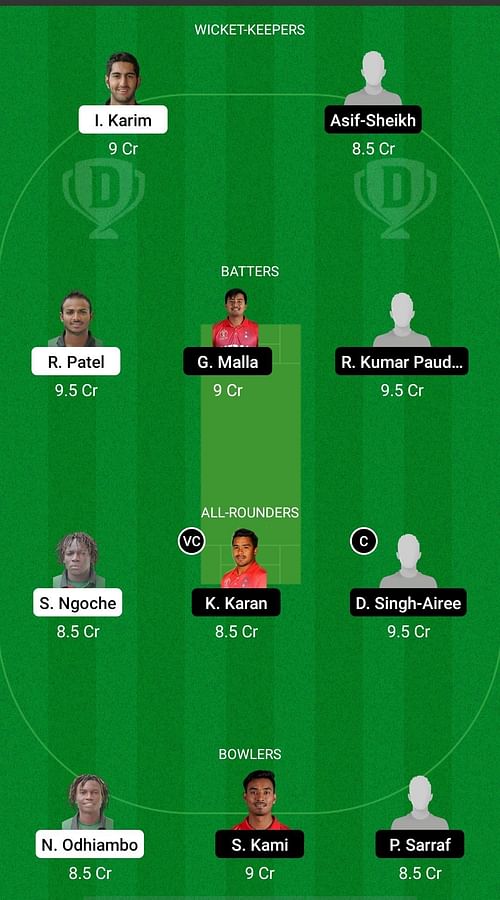 KEN vs NEP Dream11 Prediction Team, Match 2, Head to Head League