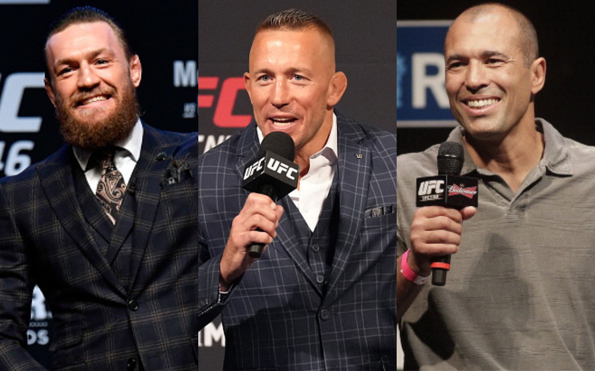Conor McGregor (left), Georges St-Pierre (middle), Royce Gracie (right)