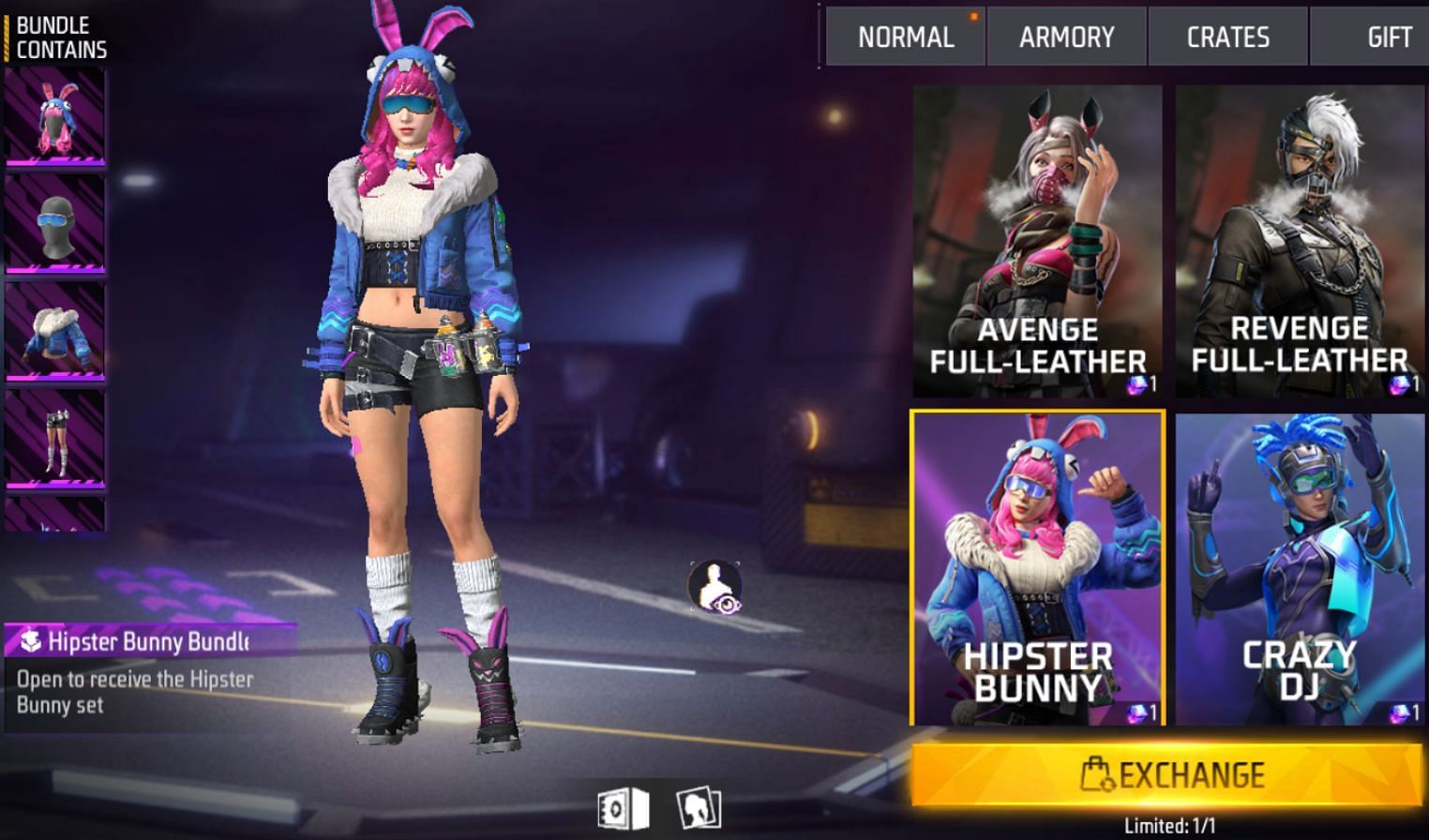 Hipster Bunny bundle (Image via Garena)