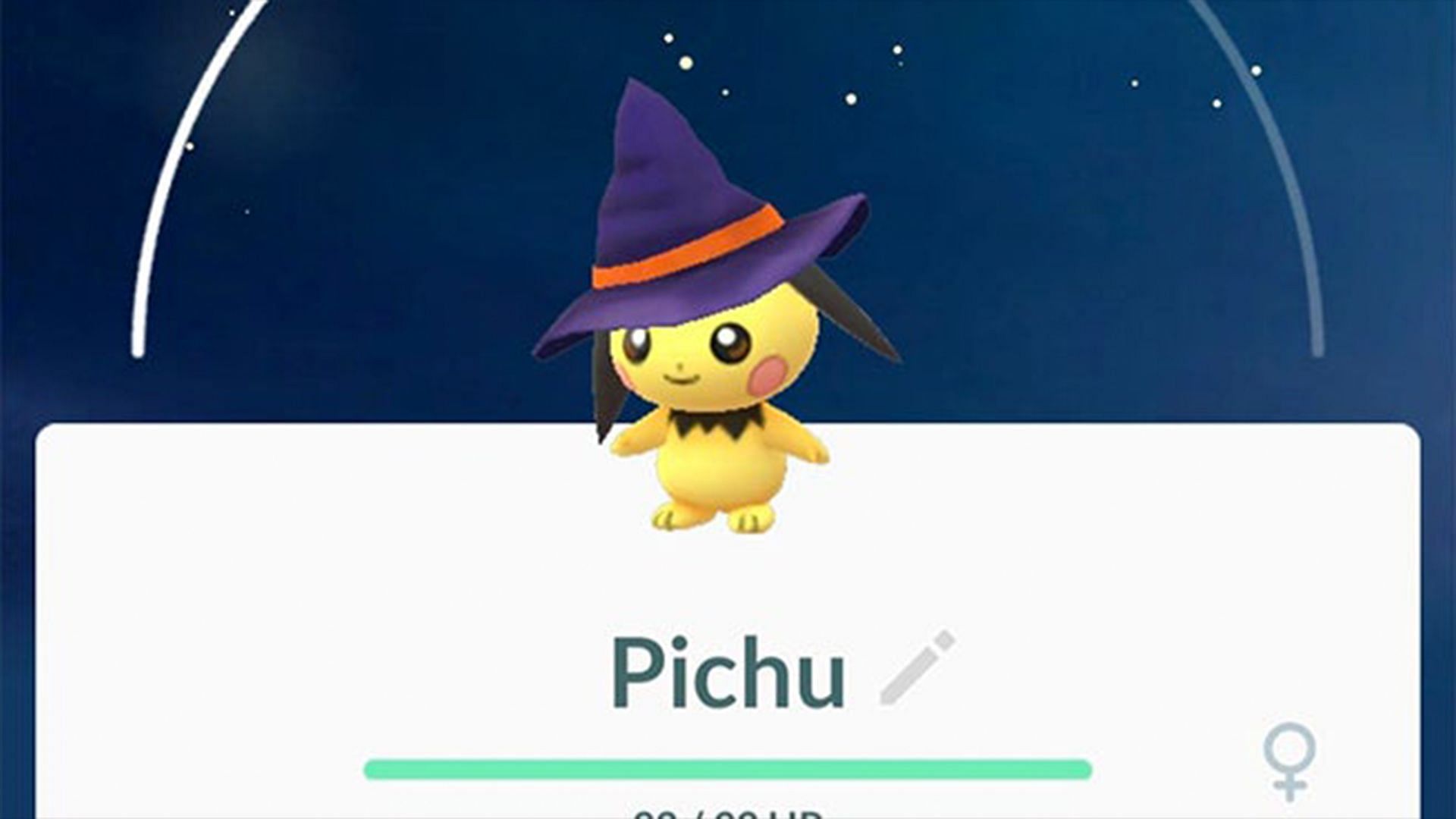 Witch Hat-Wearing Pichu in Pokemon GO (Image via Niantic)