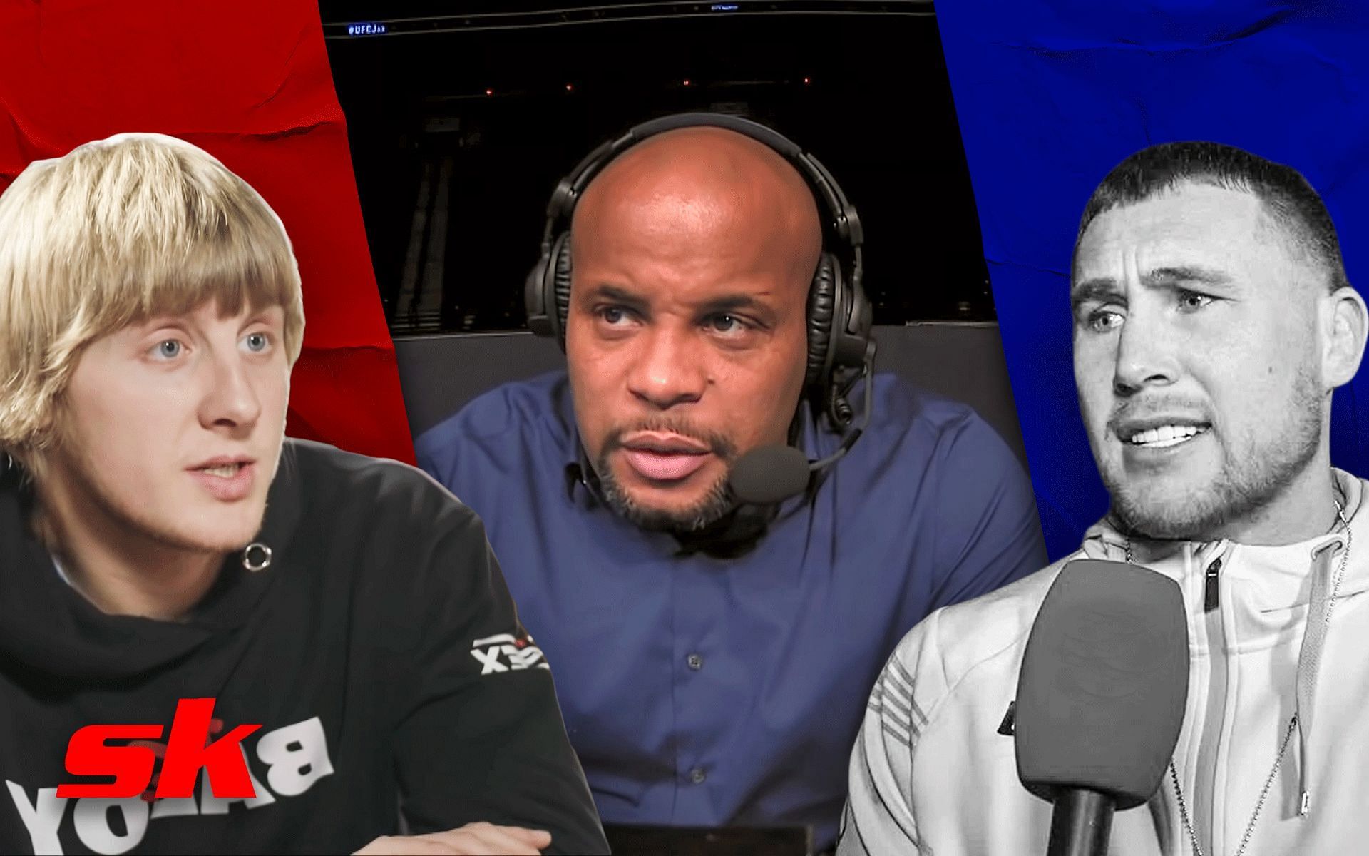 L-R: Paddy Pimblett, Daniel Cormier [Images via UFC on YouTube] and Darren Till [Image via BT Sport on YouTube]