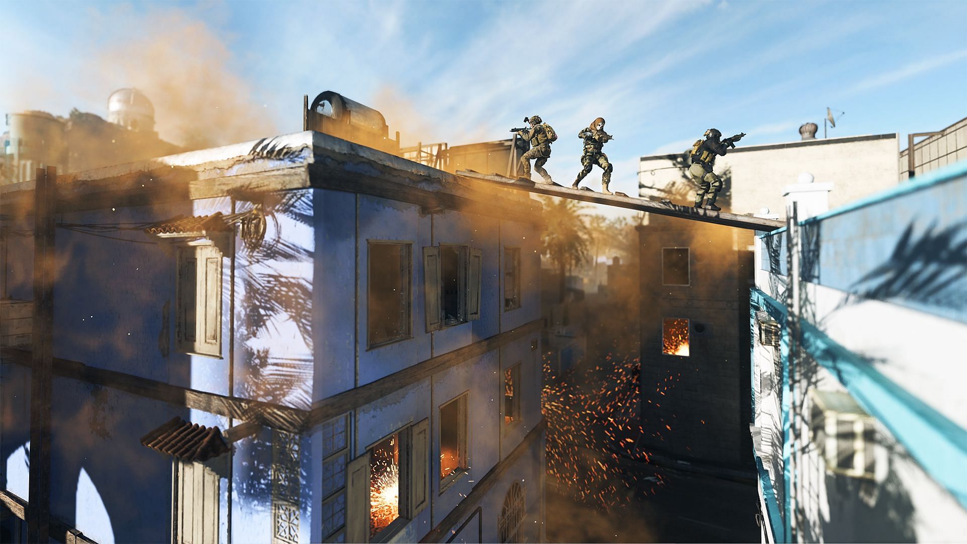 Rooftop combat in Ground War (Image via Activision)