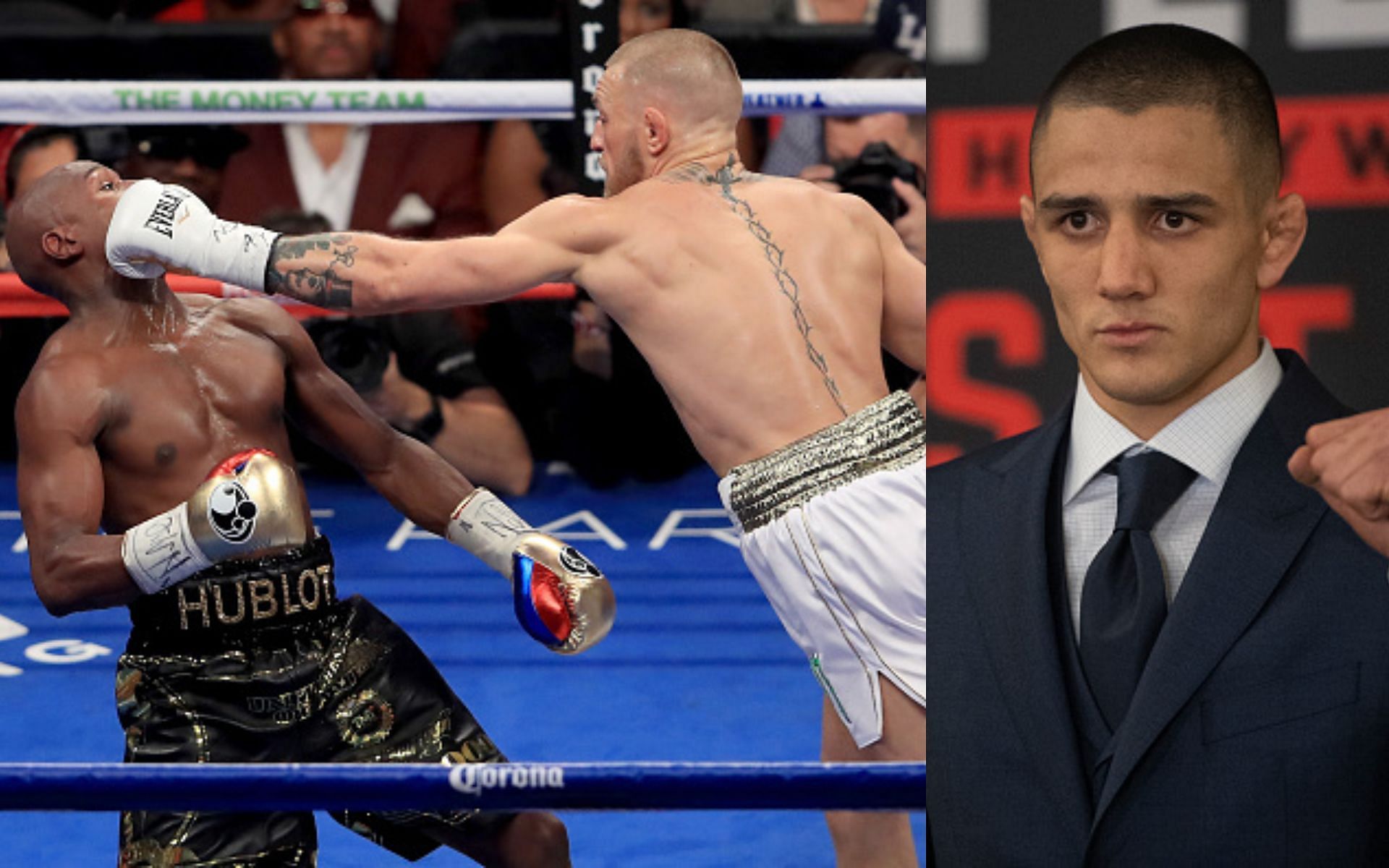 Conor McGregor vs. Floyd Mayweather (left), Aaron Pico (right)