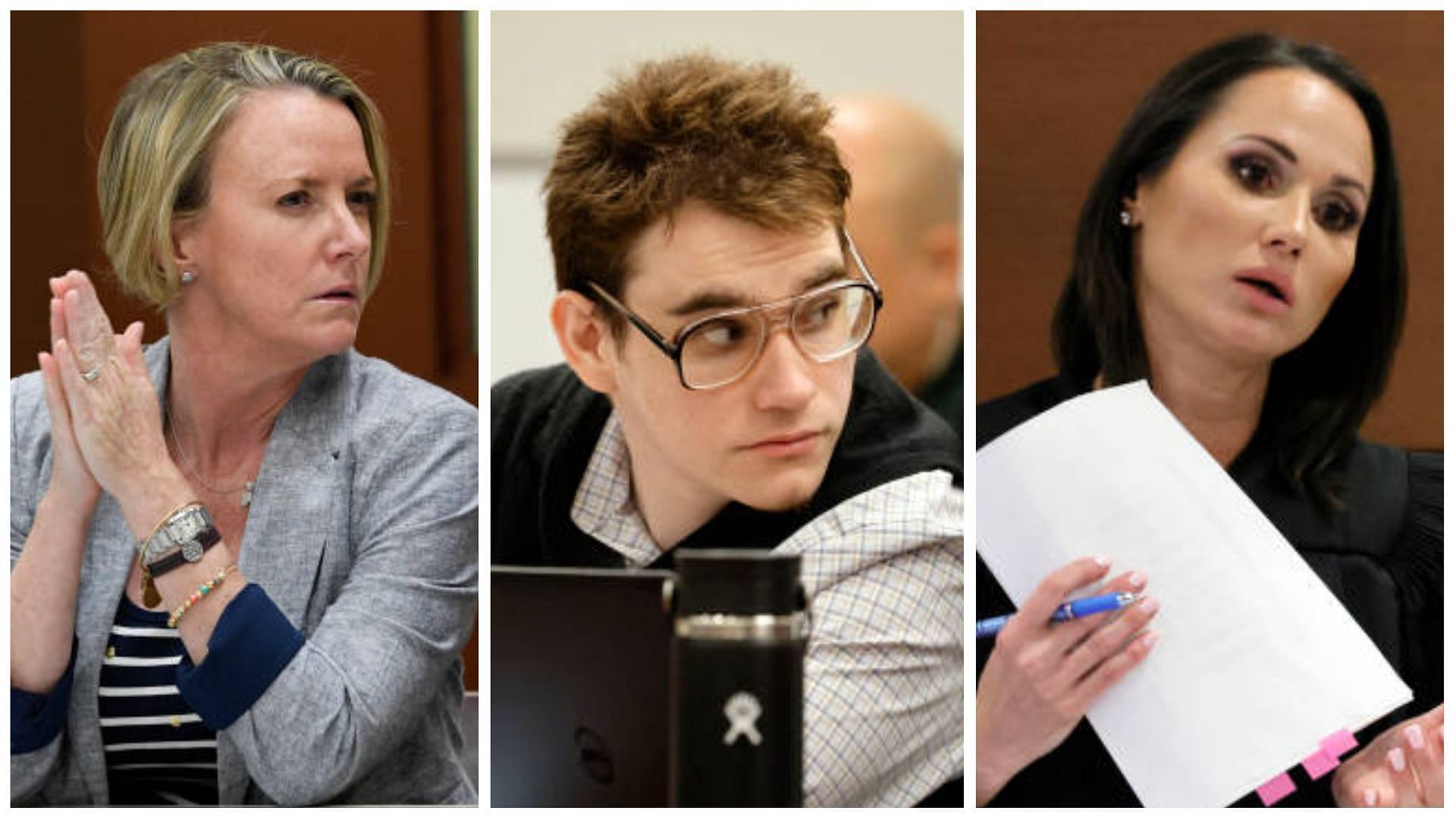 Parkland shooter Nikolas Cruz&rsquo;s (center) defense attorney Melisa Mcneill (left) files motion to remove Judge Elizabeth Scherer (right) (Images via GettyImages/Shutterstock)