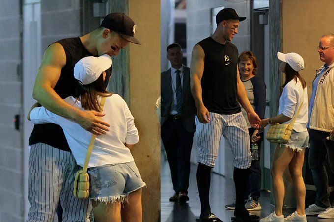 Aaron Judge and his wife Samantha Bracksieck shared a special moment after  New York Yankees slugger added his name to the record book