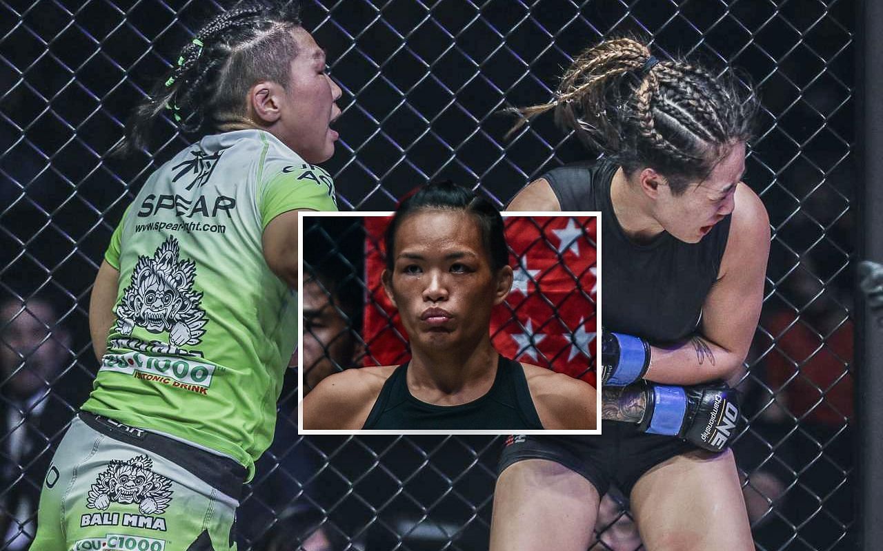 Xiong Jing Nan (left), Tiffany Teo (middle), and Angela Lee (right) [Photo Credits: ONE Championship]
