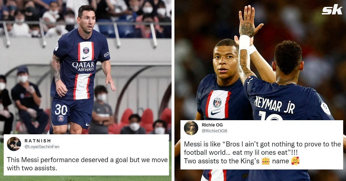  Fans celebrate Messi after putting in selfless performance to assist Neymar and Mbappe.