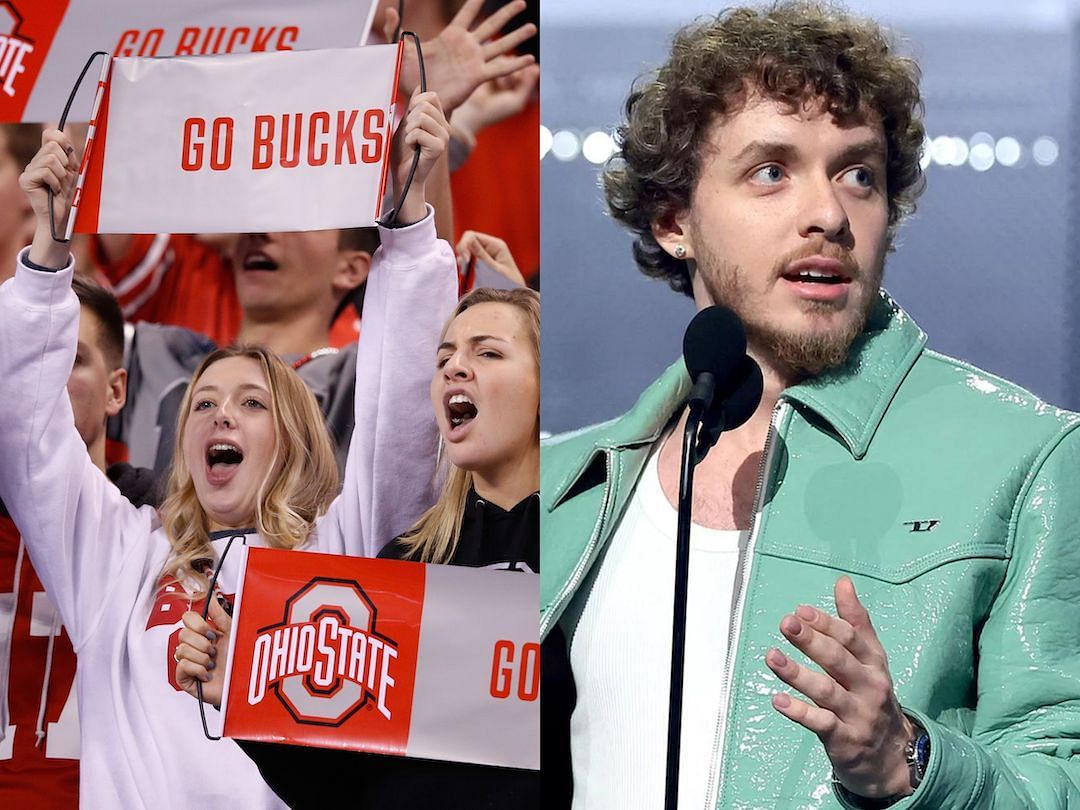 Jack Harlow (r) performed in front of Ohio State fans