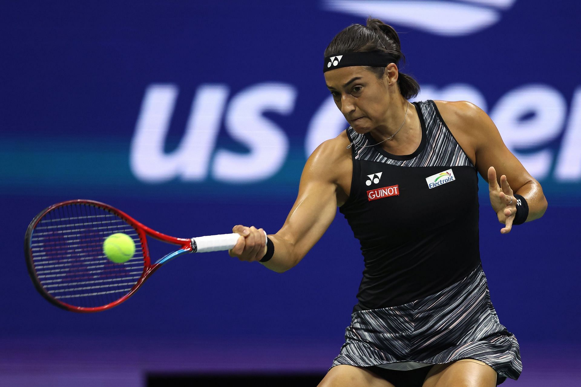 Caroline Garcia in action at the 2022 US Open.