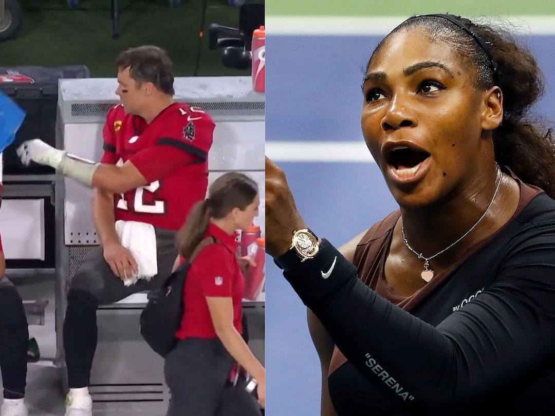 NFL QB Tom Brady (l) and Tennis Superstar Serena Williams (r) 