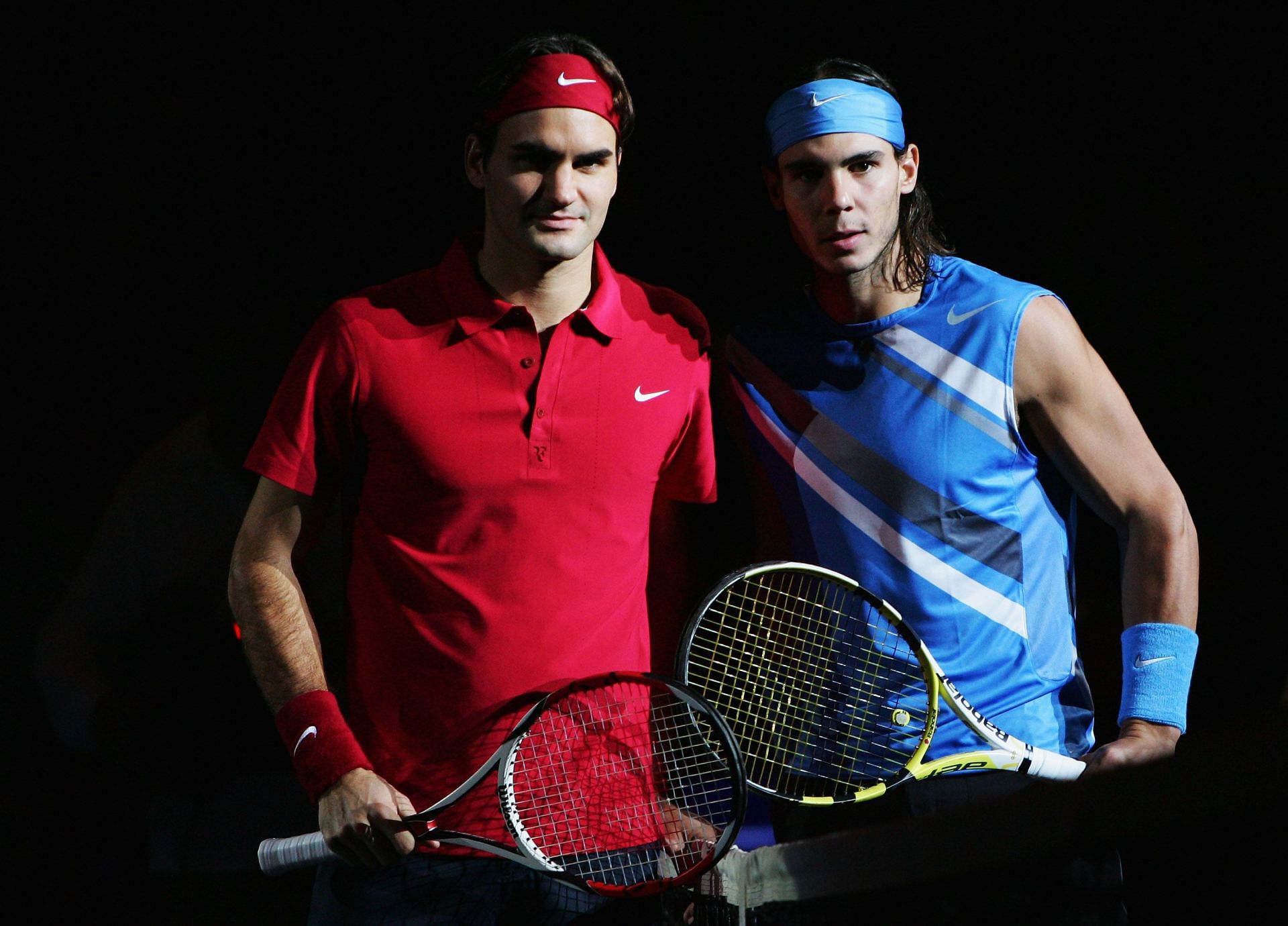Roger Federer and Rafael Nadal at the 2007 Tennis Masters Cup Shanghai