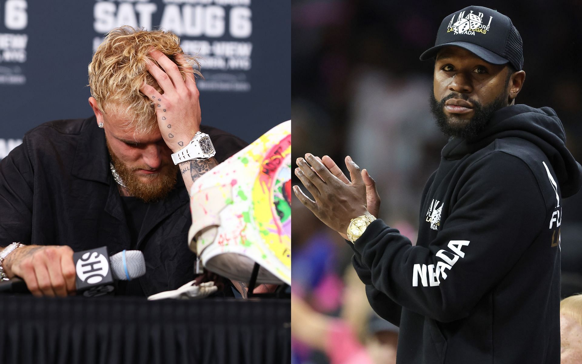 Jake Paul (left) and Floyd Mayweather (right) (Image credits Getty Images)