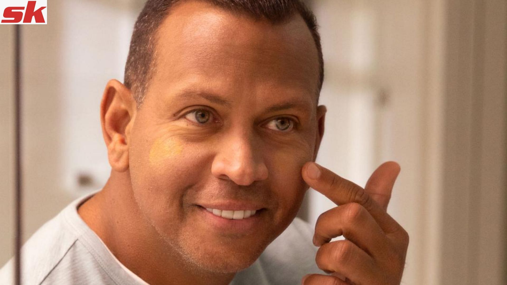 Former New York Yankees legend Alex Rodriguez during the launch of his makeup line.