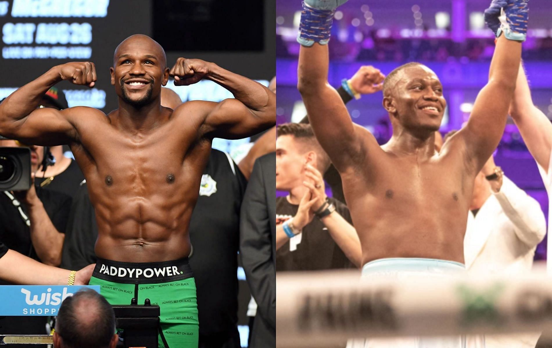 Floyd Mayweather (left) and Deji (right).