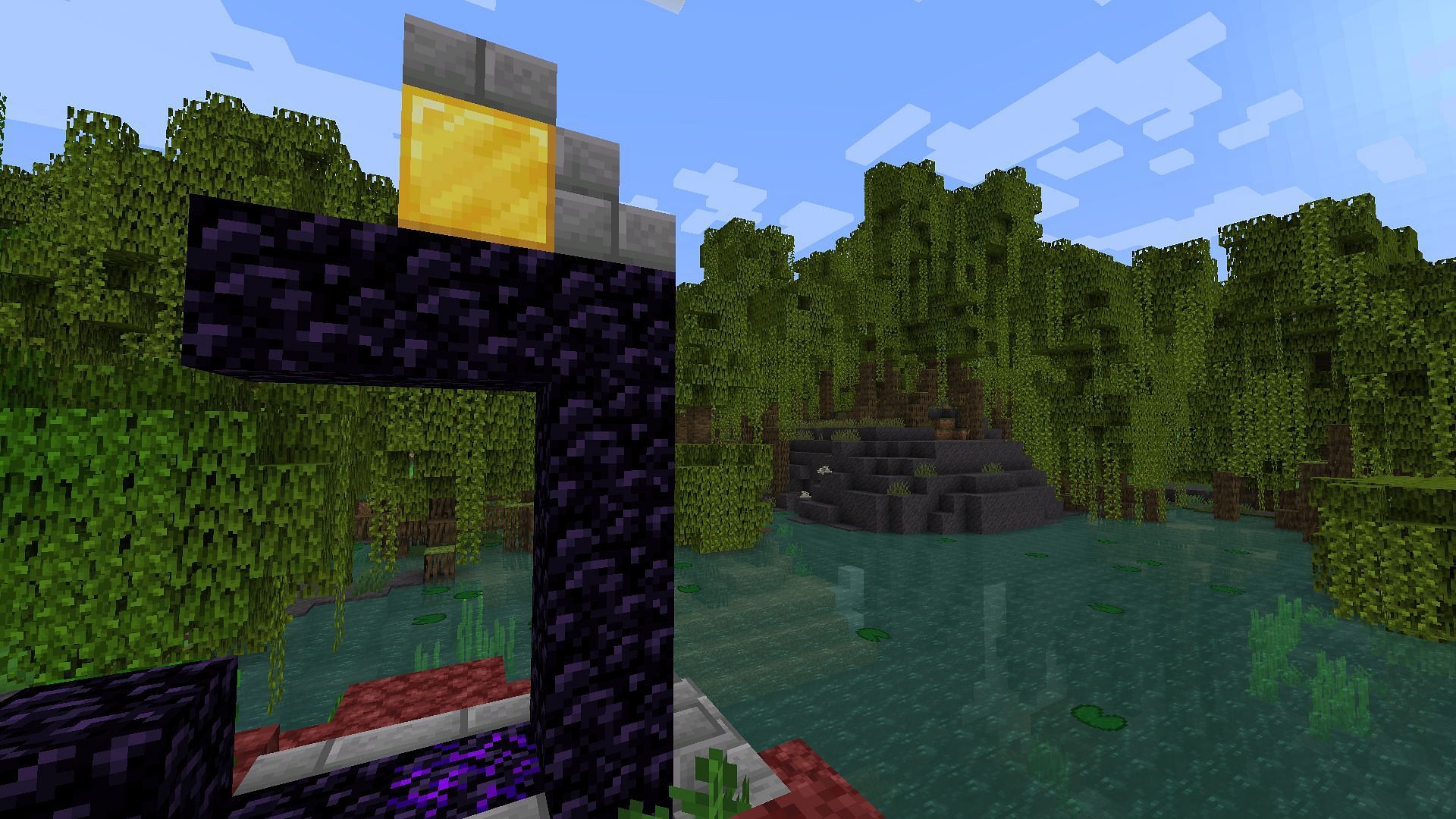 Minecraft seed: Mangrove swamp, jungle and mutated savanna close