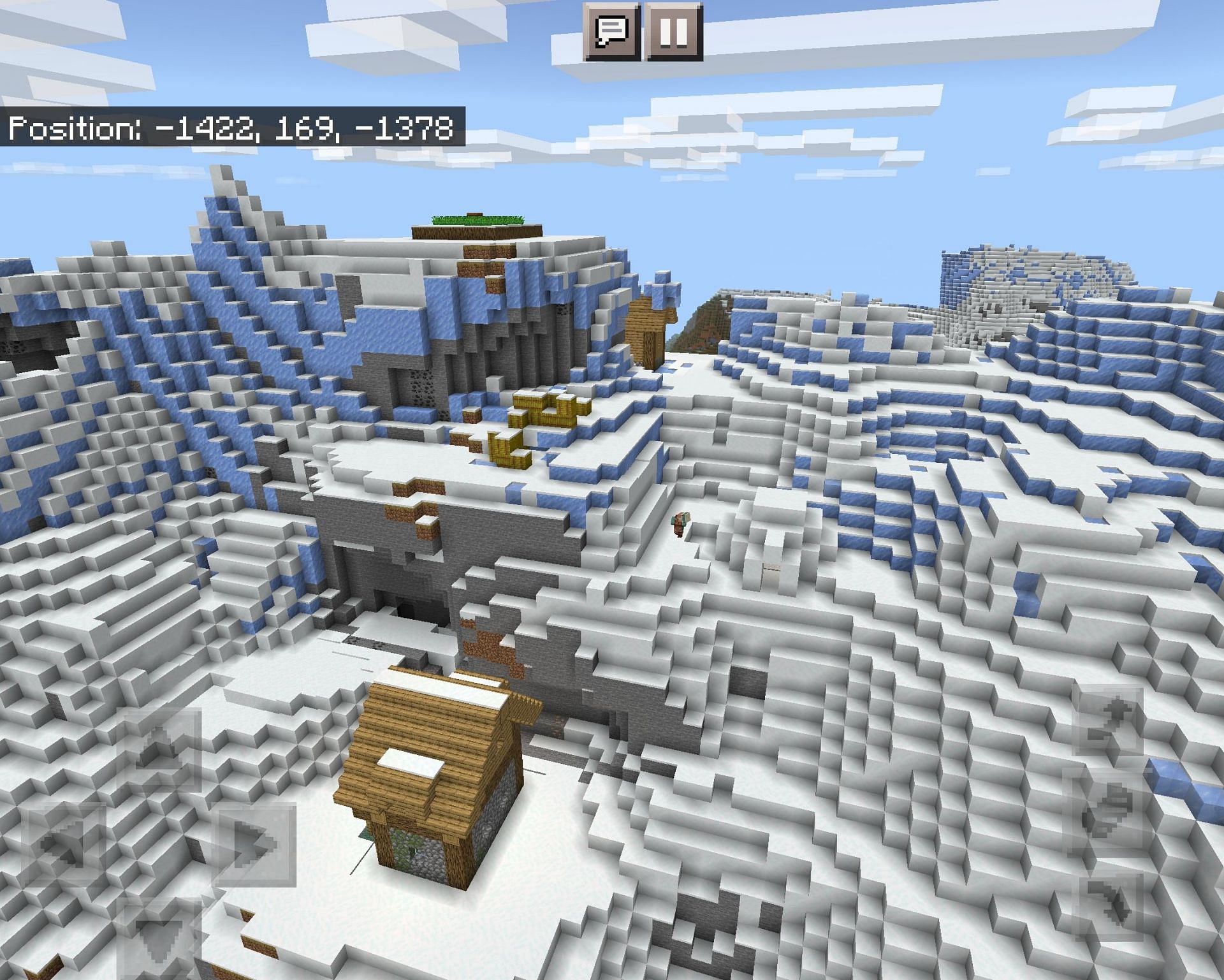 The basement igloo and village that can be found near spawn (Image via Minecraft)