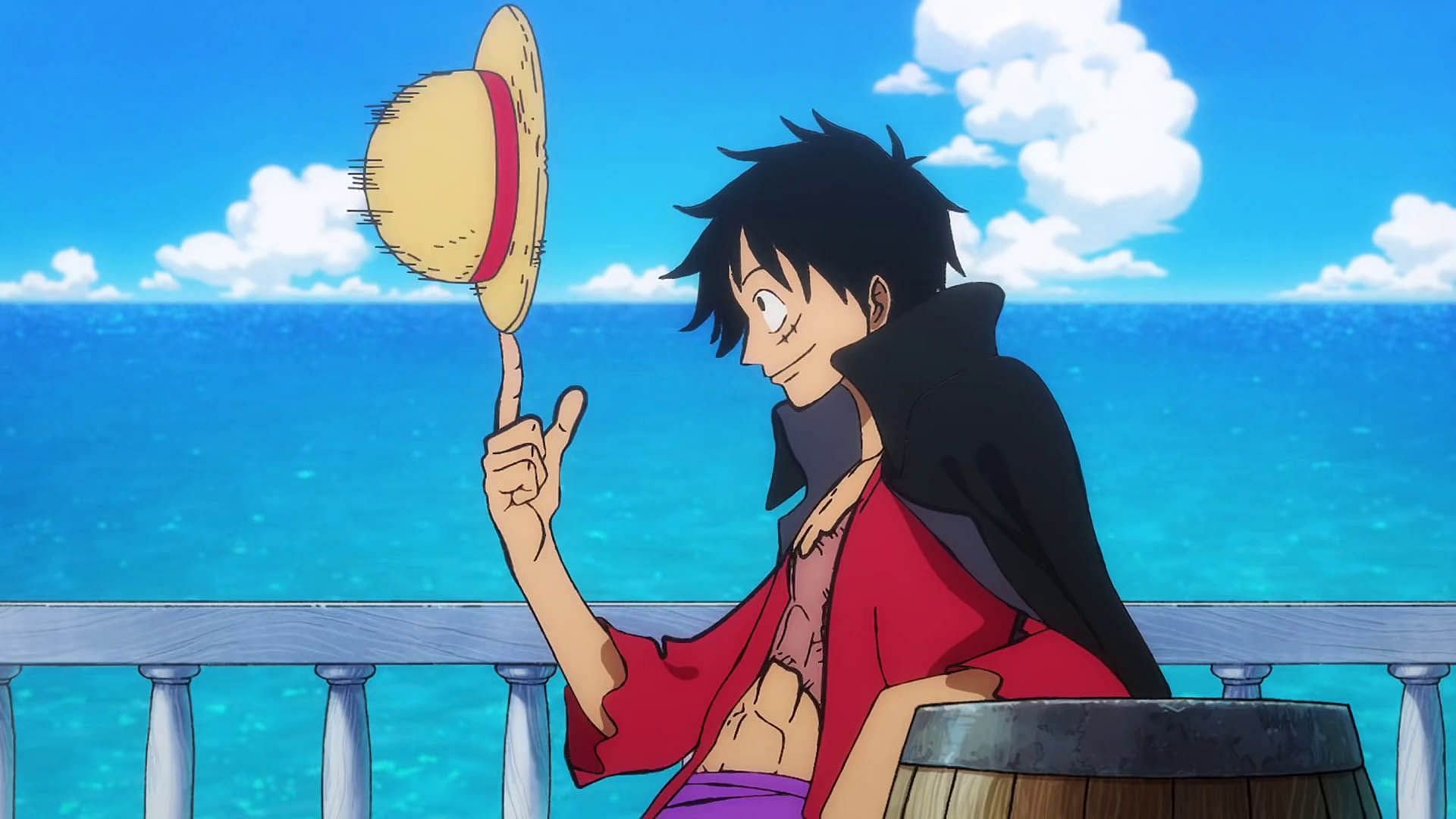 Luffy and his iconic straw hat (Image via Toei Animation)