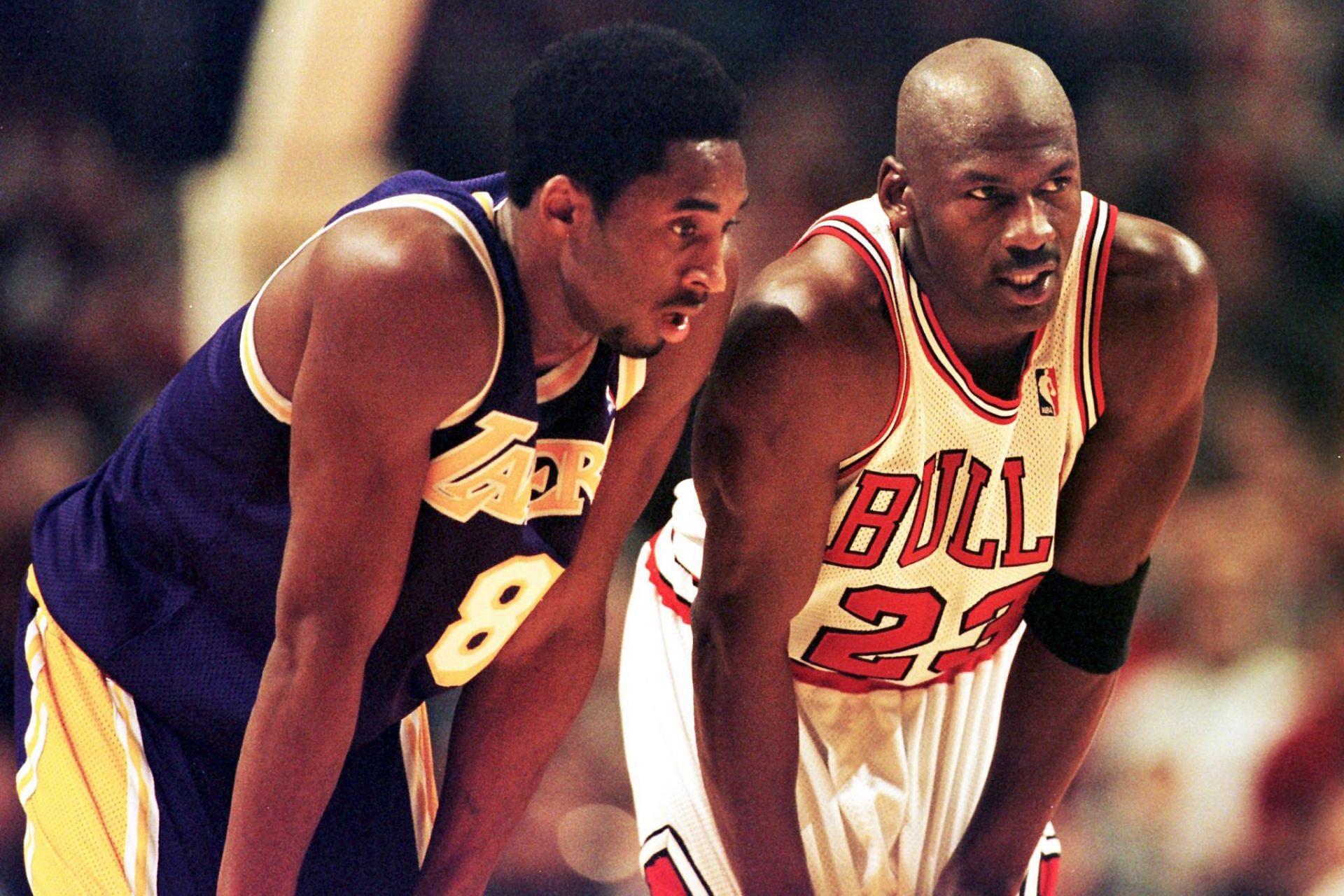 Kobe Bryant and Michael Jordan in action 