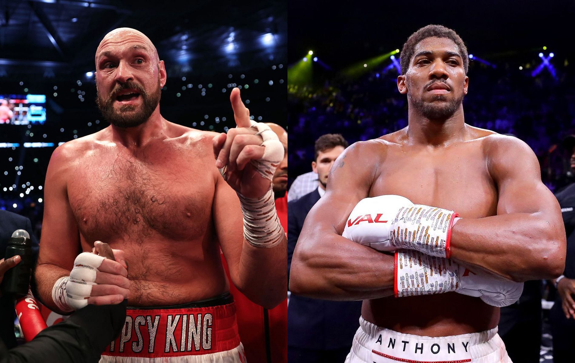 Tyson Fury (left) and Anthony Joshua (right)