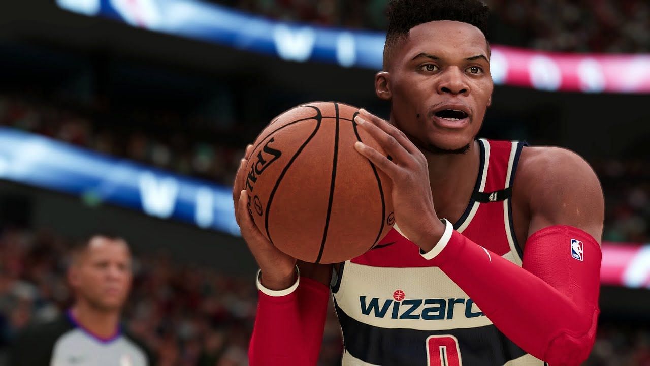 Russell Westbrook with the Washington Wizards as seen in NBA 2K21