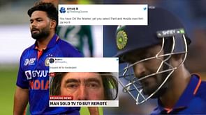 Asia Cup 2022: "Man sold TV to buy remote" - Indian fans slam management for backing Rishabh Pant, Deepak Hooda over Dinesh Karthik