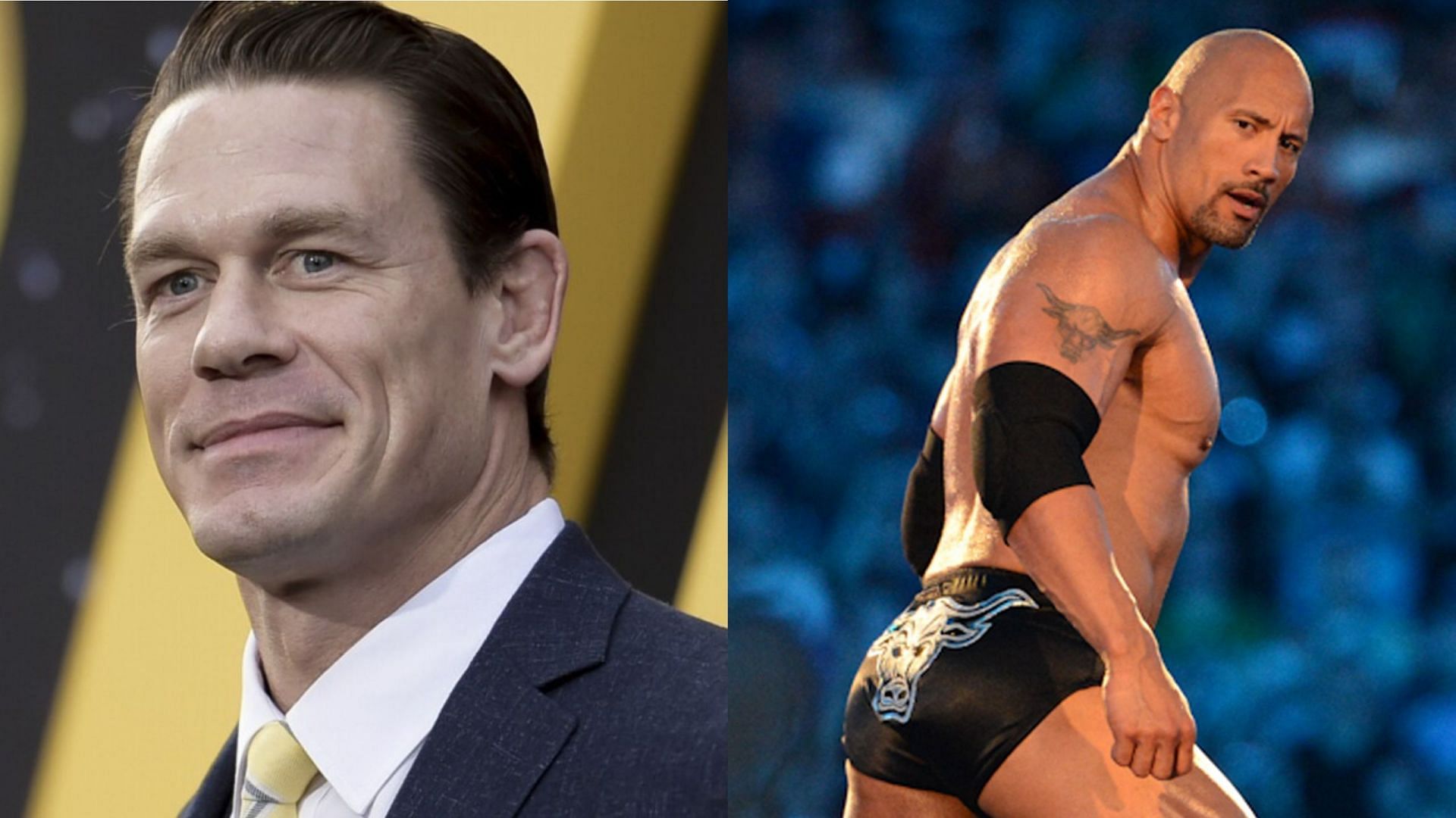 John Cena (left); The Rock (right)