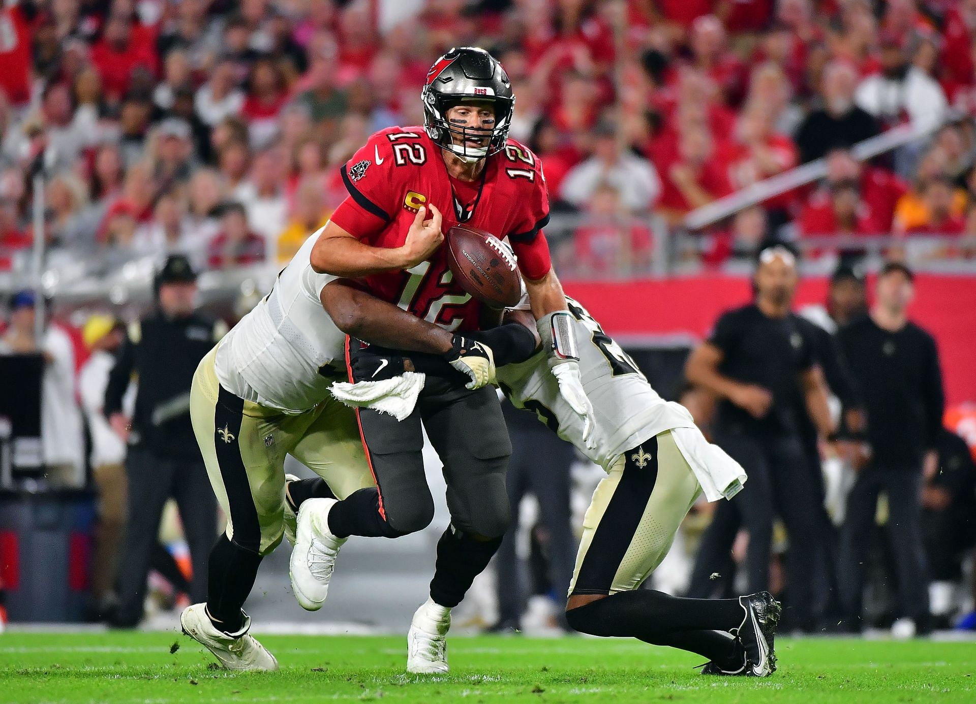 Tom Brady in trouble - New Orleans Saints v Tampa Bay Buccaneers