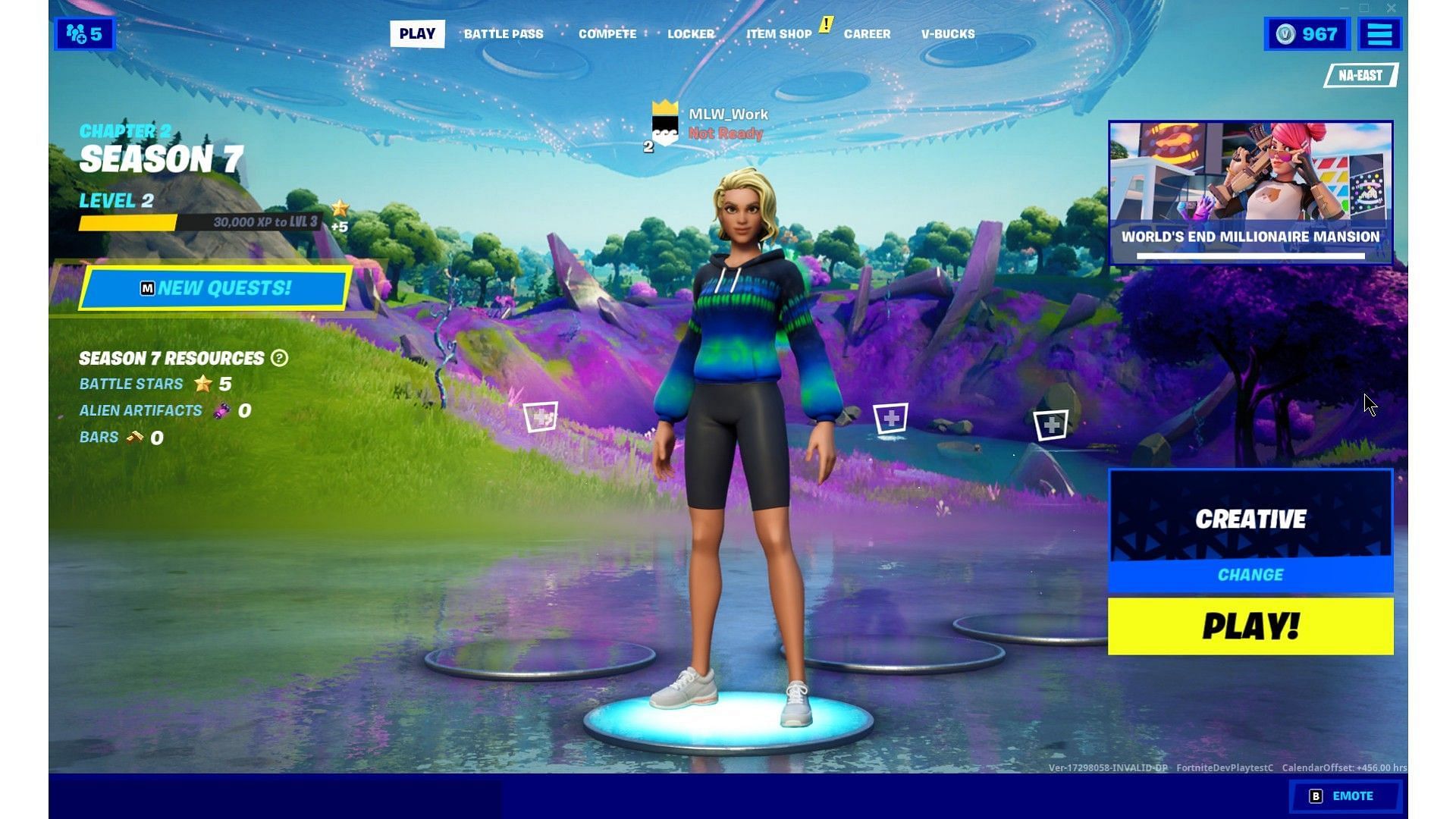 Click on Locker Option at the top of the screen. (Image via Epic Games)