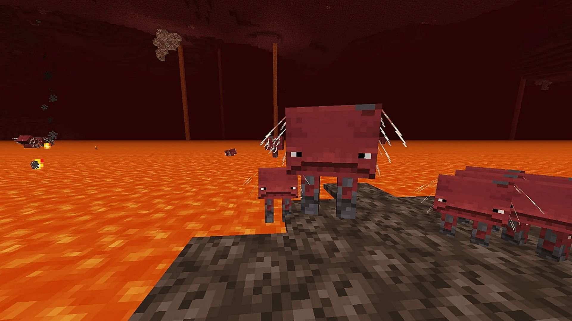Striders are the Nether&#039;s premier rideable mob (Image via Mojang)