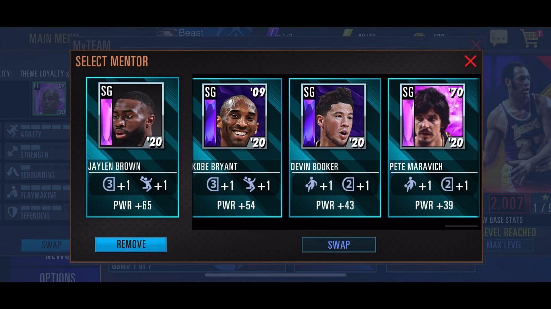 You can easily get mentors in NBA 2K Mobile (Image via 2K Sports)