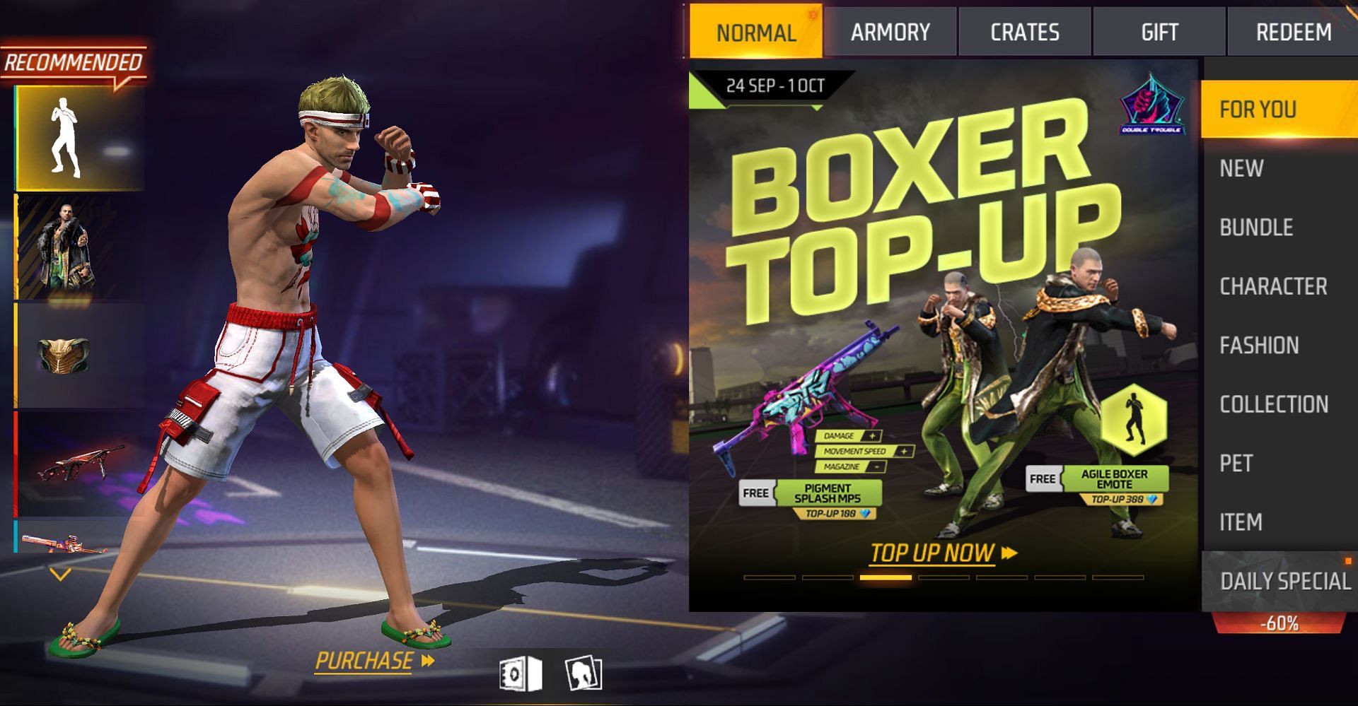 Select the Armory tab and then the Theme Box section (Image via Garena)