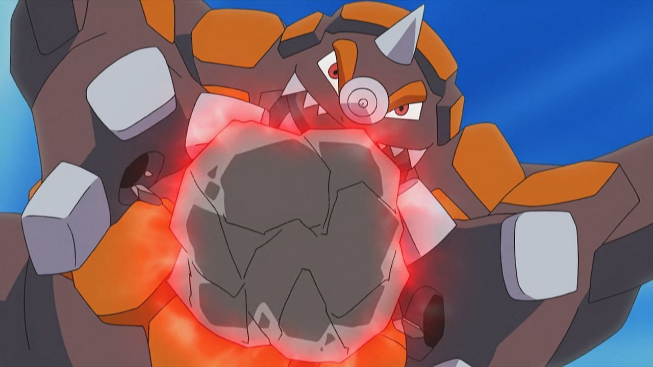 Rhyperior using Rock Wrecker in the anime (Image via The Pokemon Company)