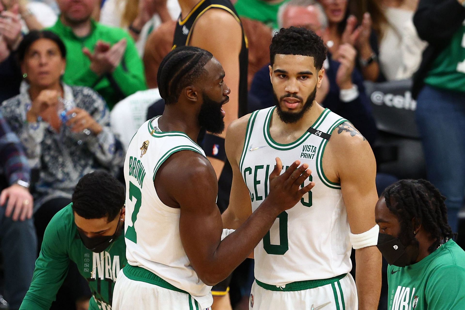 Jaylen Brown and Jayson Tatum at the 2022 NBA Finals