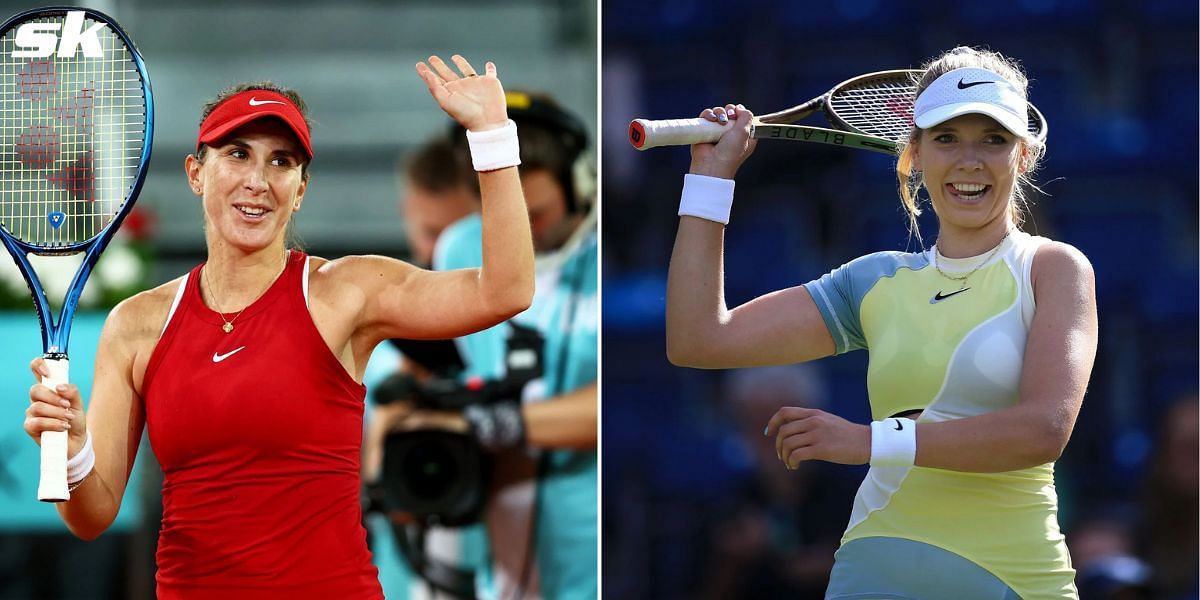 Belinda Bencic (L) and Katie Boulter.