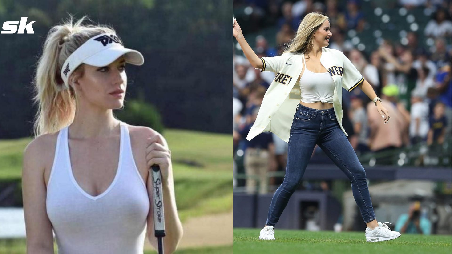 Professional golfer, Paige Spiranac threw the first pitch before a MLB game.