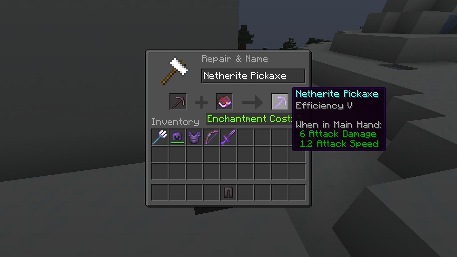 Efficiency drastically increases the mining speed in Minecraft (Image via Mojang)