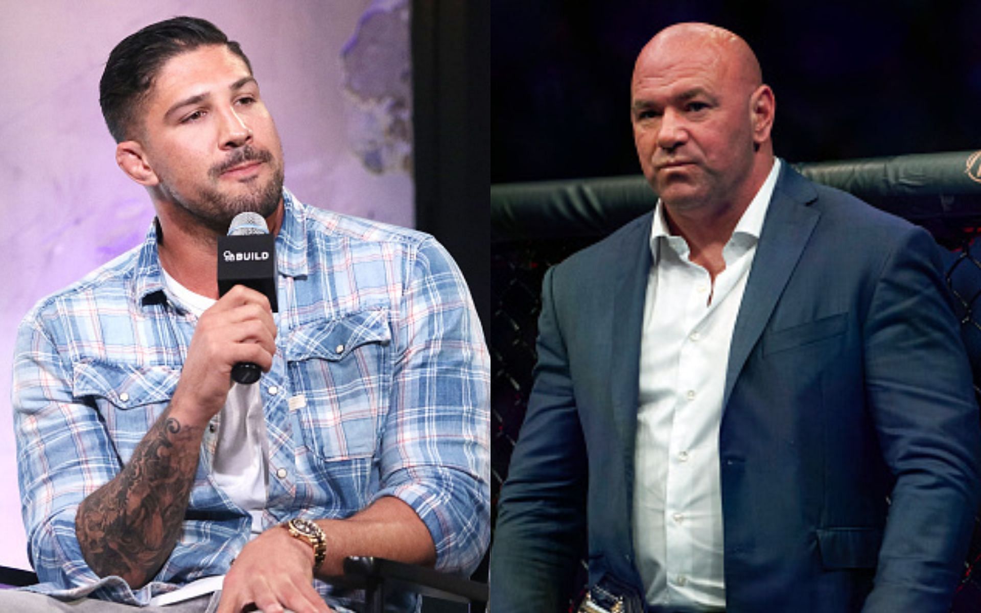 Brendan Schaub (left), Dana White (right)