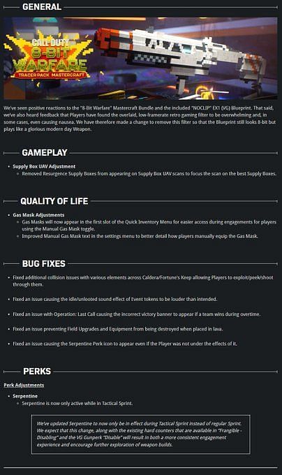 Warzone Patch 1 63 Update September 2 Patch Notes Massive Serpentine Warzone Patch 1 63 Update September 2 Patch Notes Massive Serpentine