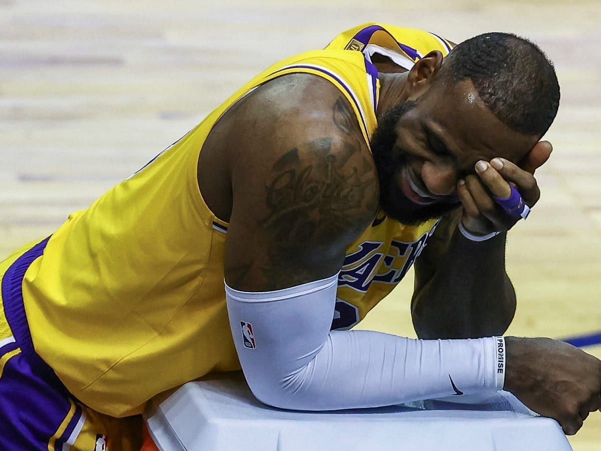 LeBron James during a break in the action in the NBA. 