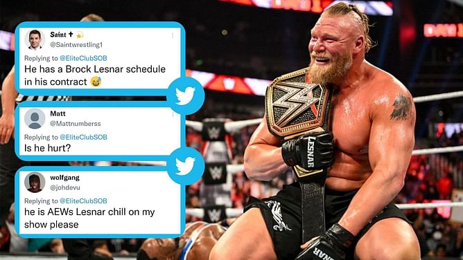 "He has a Brock Lesnar schedule in his contract" - Twitterverse reacts to popular AEW star's absurdly long time away from in-ring action on Dynamite