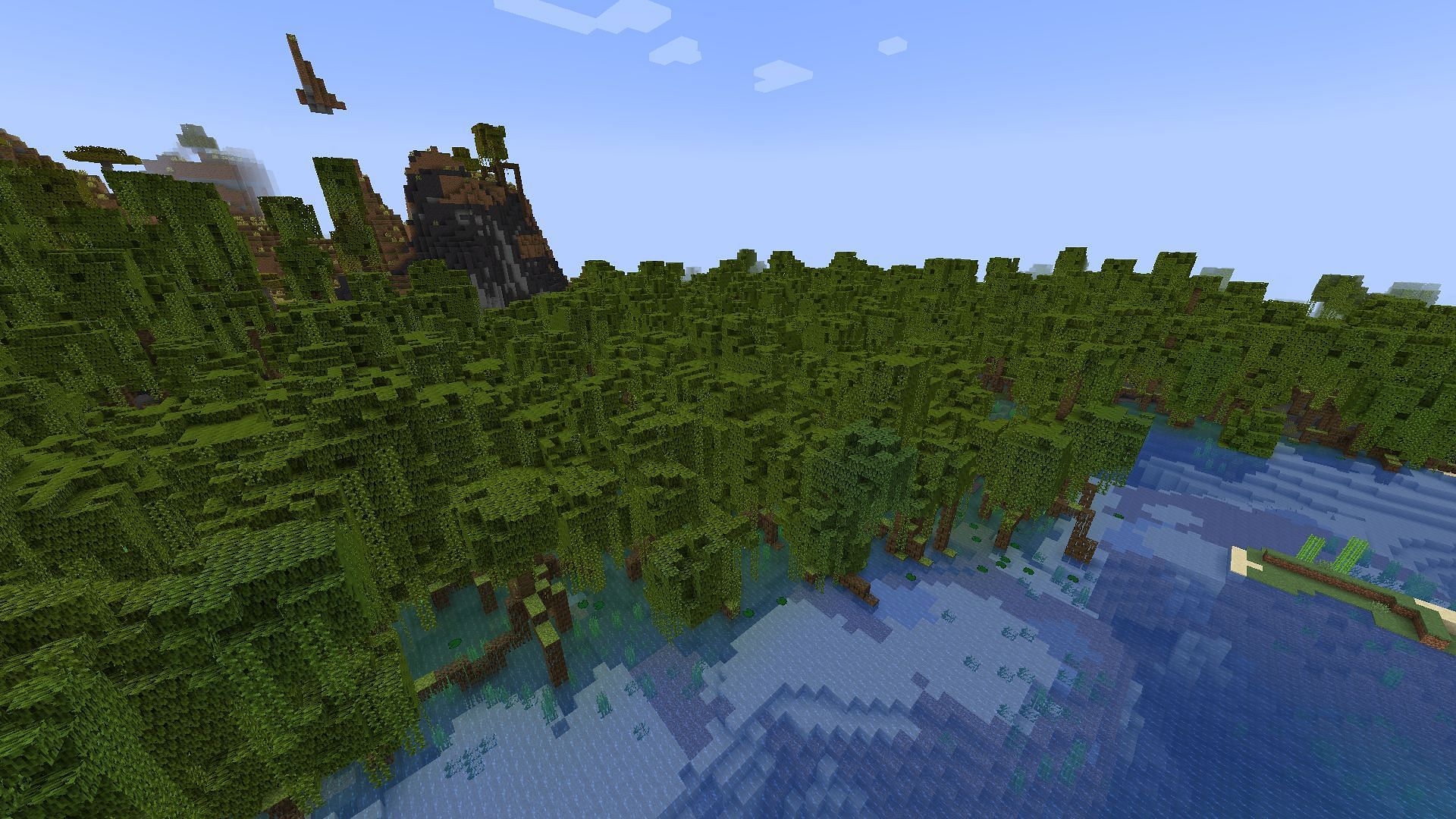 Massive mangrove swamp not far from spawn in Minecraft (Image via Mojang)