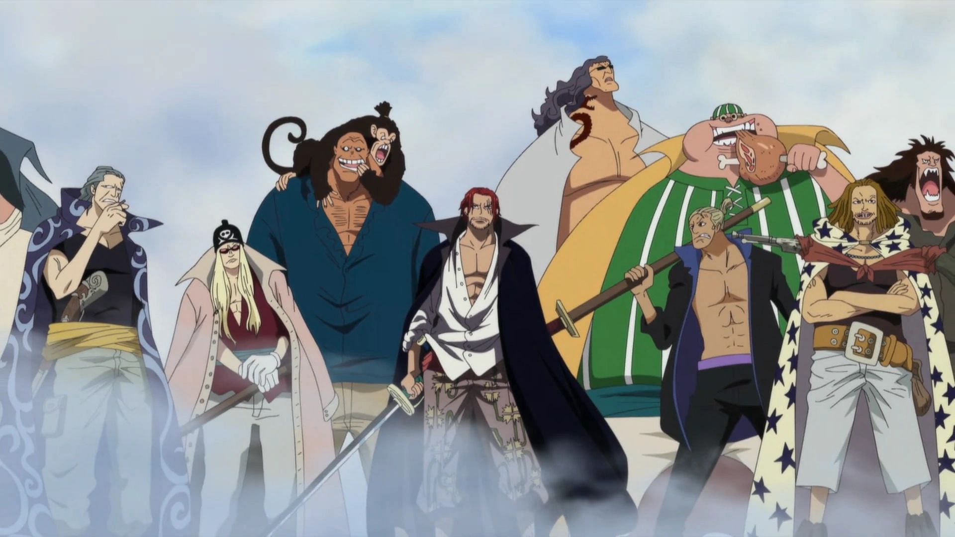 The Red Hair Pirates, one of the most favorite crews among One Piece fans. They share a noticeable parallel with the Strawhats (Image via Toei Animation, One Piece)