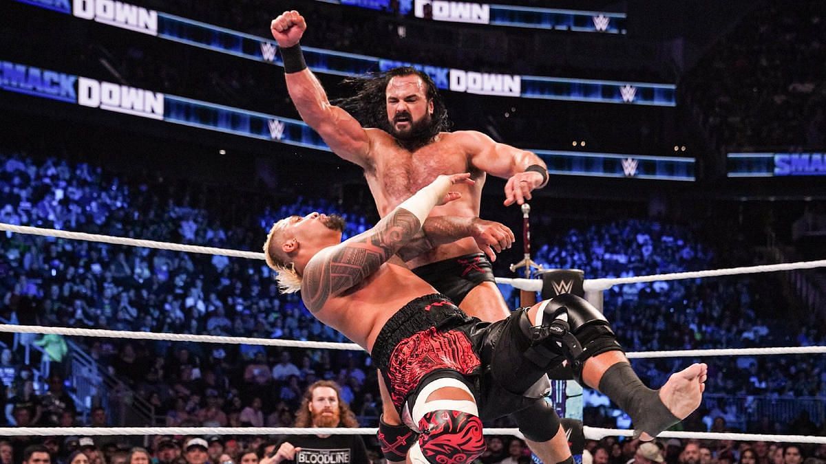 Drew McIntyre and Solo Sikoa seen on Friday Night SmackDown 