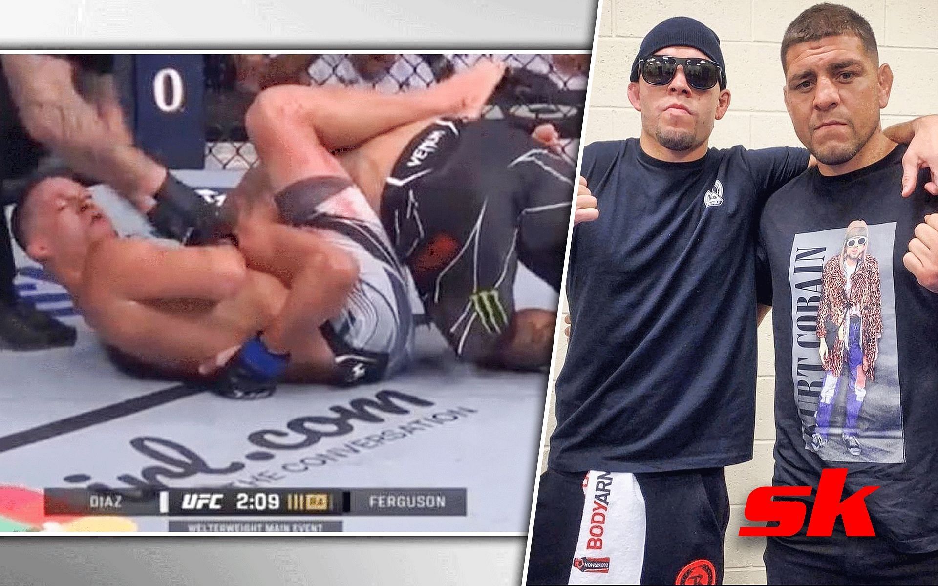 Nate Diaz defeated Tony Ferguson at UFC 279 [Image credits: @funkimunkiii on Twitter and @natediaz209 on Instagram]
